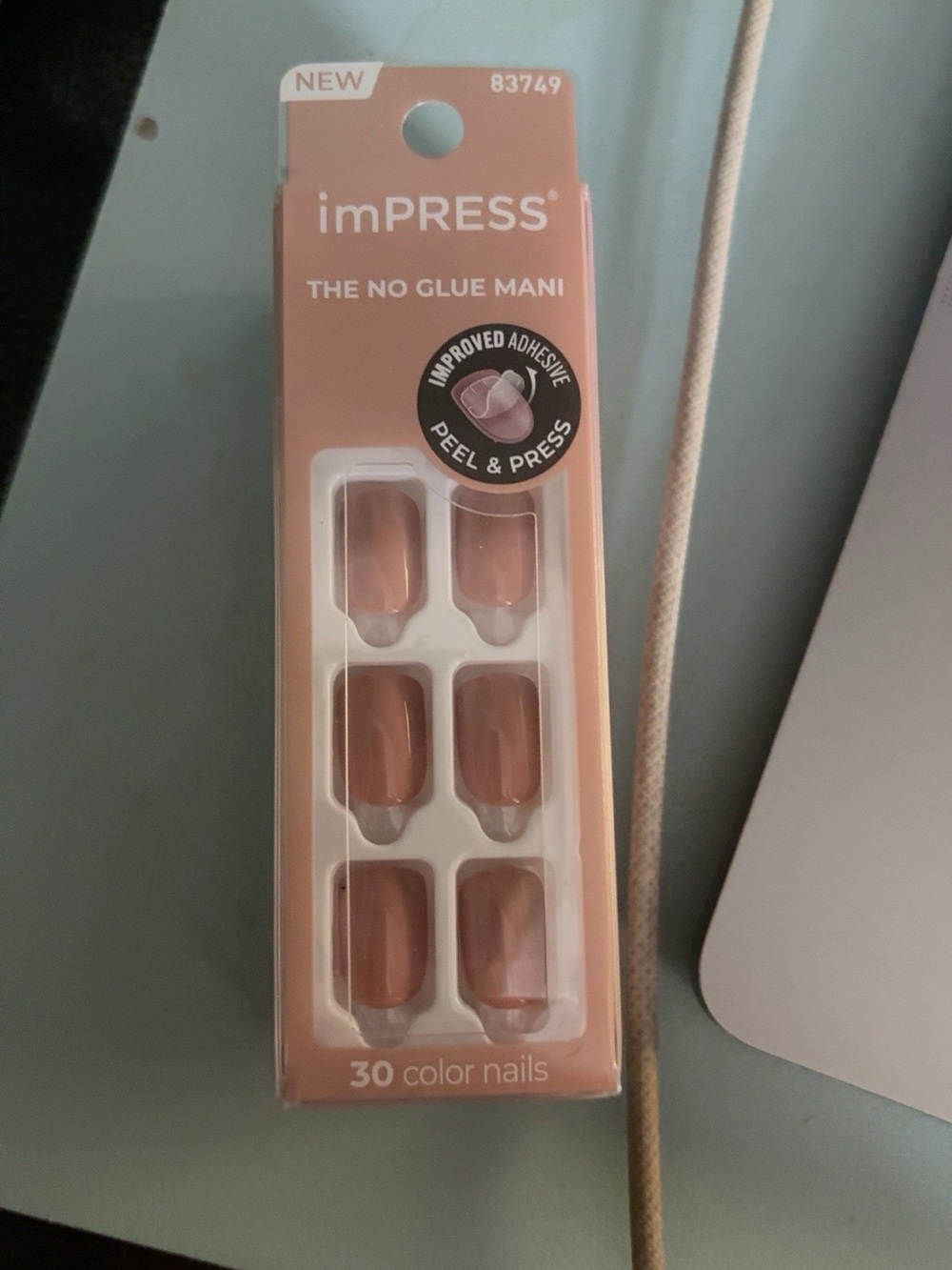 KISS imPRESS No Glue Mani Press-On Nails 83749 color:  010 SandboxNew sealed